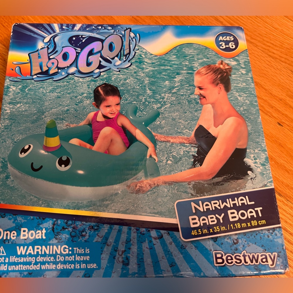 Narwhal baby boat for pool